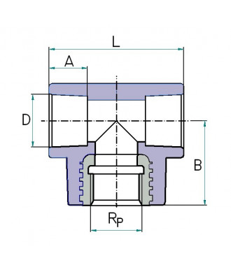 На фото Hi-Therm PP-R tee with female metal thread